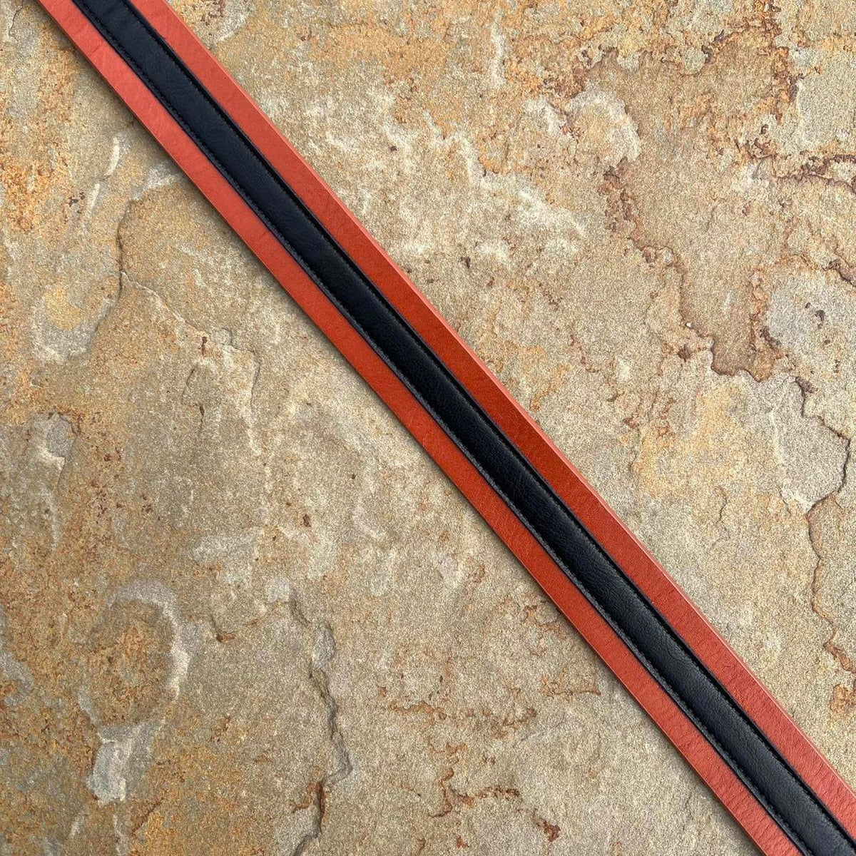 Y2K Brown w/ Black Strip Leather Belt
