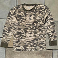 Y2K Tan Camo Waffle Knit Thermal Henley