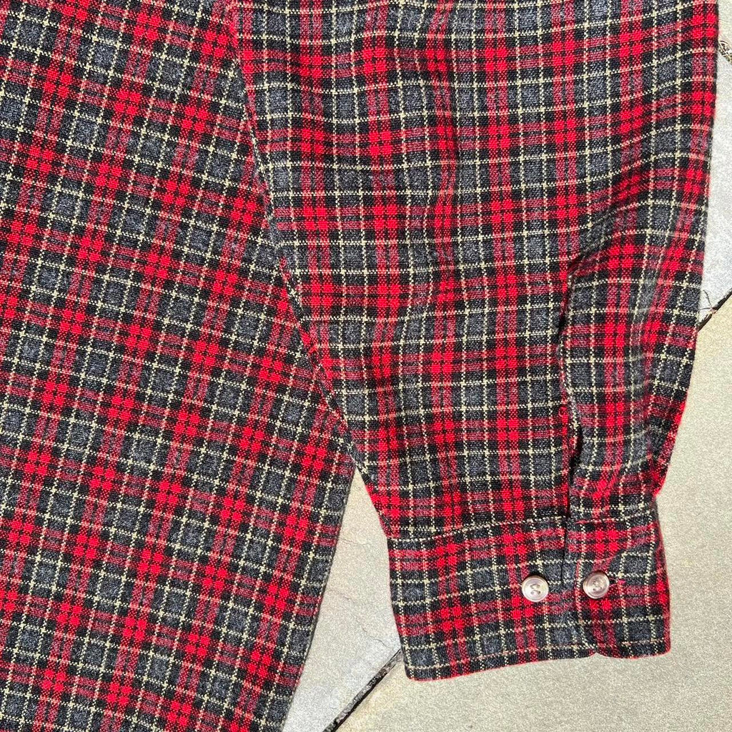 Vintage 90s Woven Plaid Work Shirt