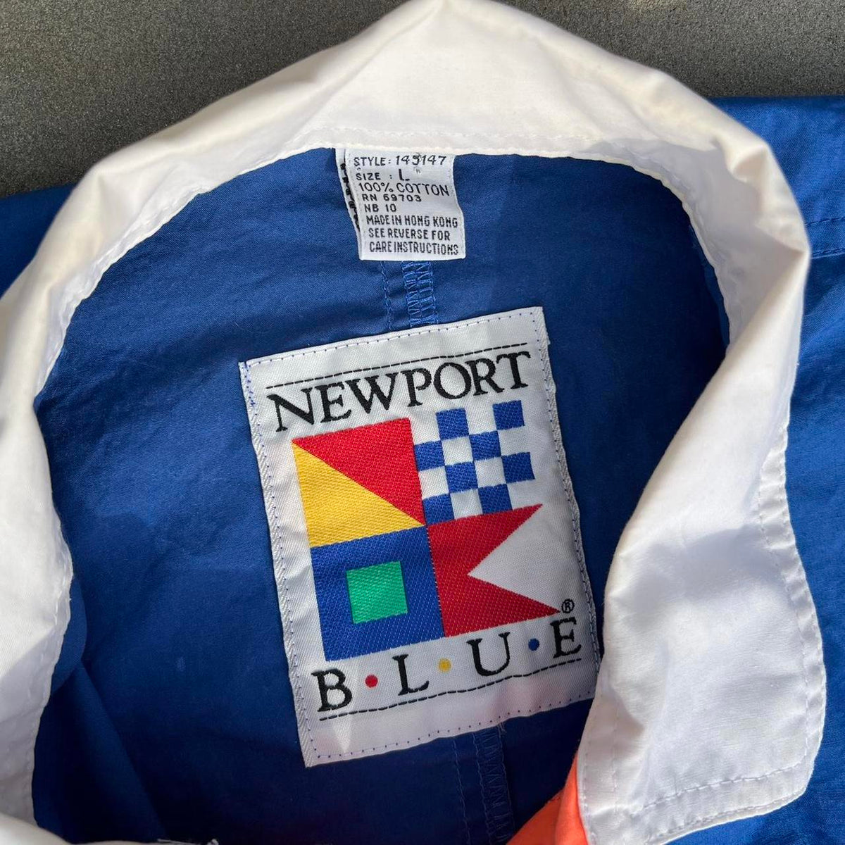 Vintage 90s Blue + Orange Pullover Colorblock Windbreaker