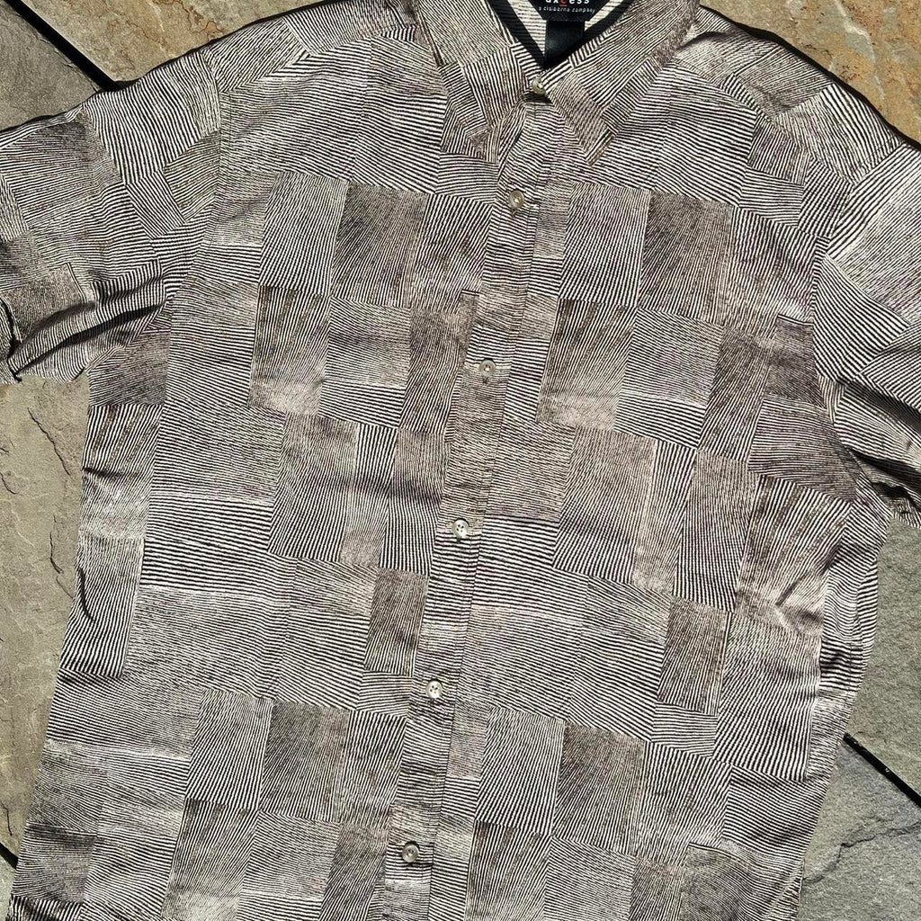 Y2K Square Pattern Club Shirt