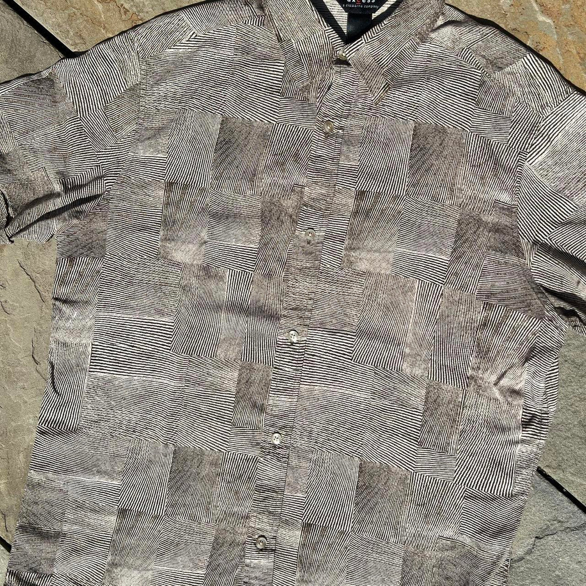 Y2K Square Pattern Club Shirt