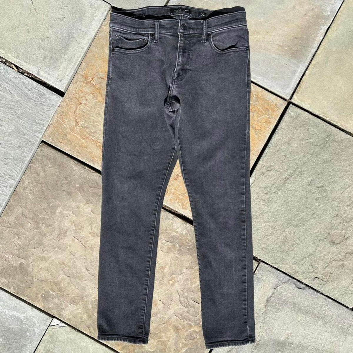Black Stonewash Grunge Slim Jeans 32W x 30L