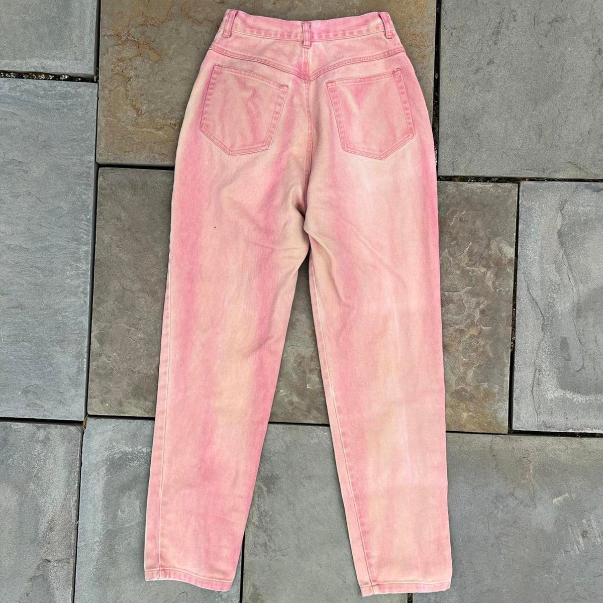 Vintage 90s Reworked Upcycled Pink Peach Jeans