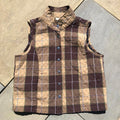 Vintage 90s Quilted Plaid Snap Vest