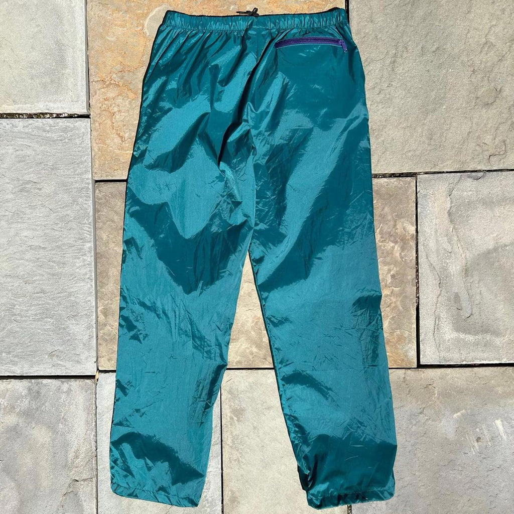 Y2K Turquoise + Purple Trim Gorpcore Rain Pants
