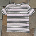 Y2K Olive Cream Pink Black Varied Striped T-shirt