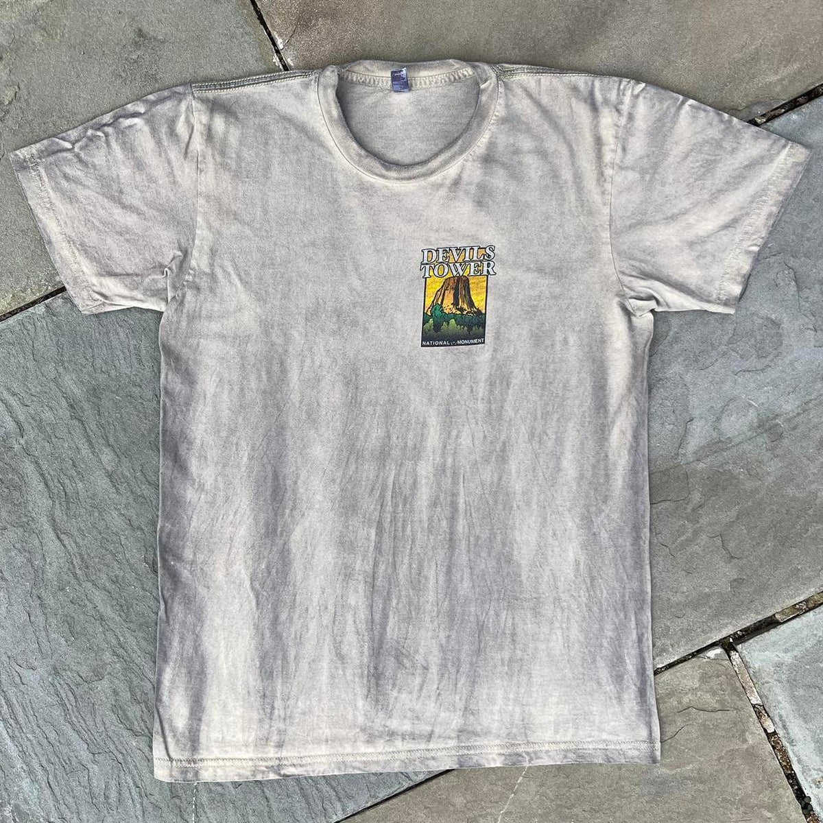 Upcycled Overdyed Devil’s Tower Wyoming T-Shirt Made in USA