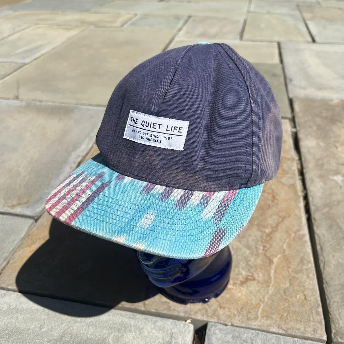 Distressed Sun Faded Quiet Life Canvas Snap Back Hat