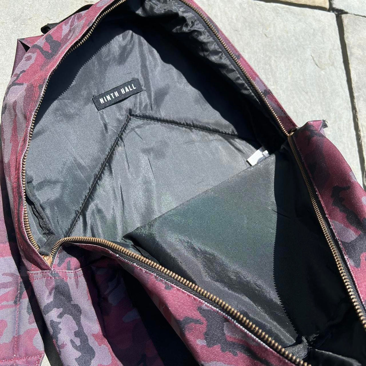 Red Camo Canvas Backpack w/ Black Front Pocket