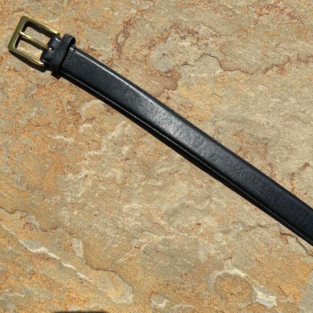 Vintage 80s Black Leather Belt