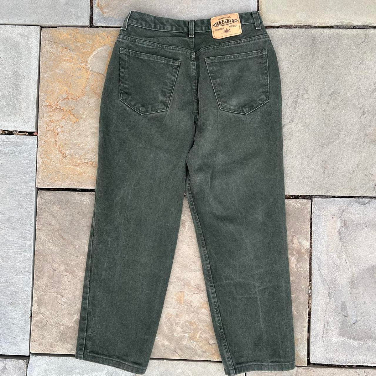 Vintage 90s Dark Green Jeans Made in USA 32x27