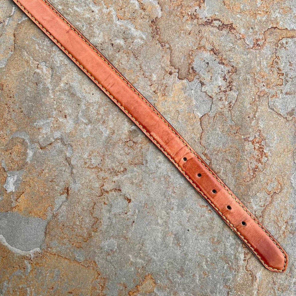 Neo-Vintage 90s Brown Contrast Stitch Leather Belt