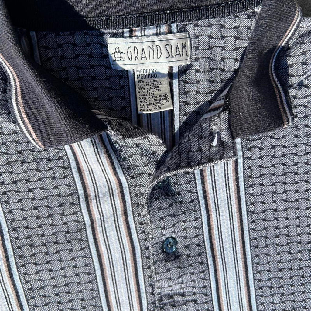 Neo-Vintage Y2K Vertical Stripe + Pattern Polo