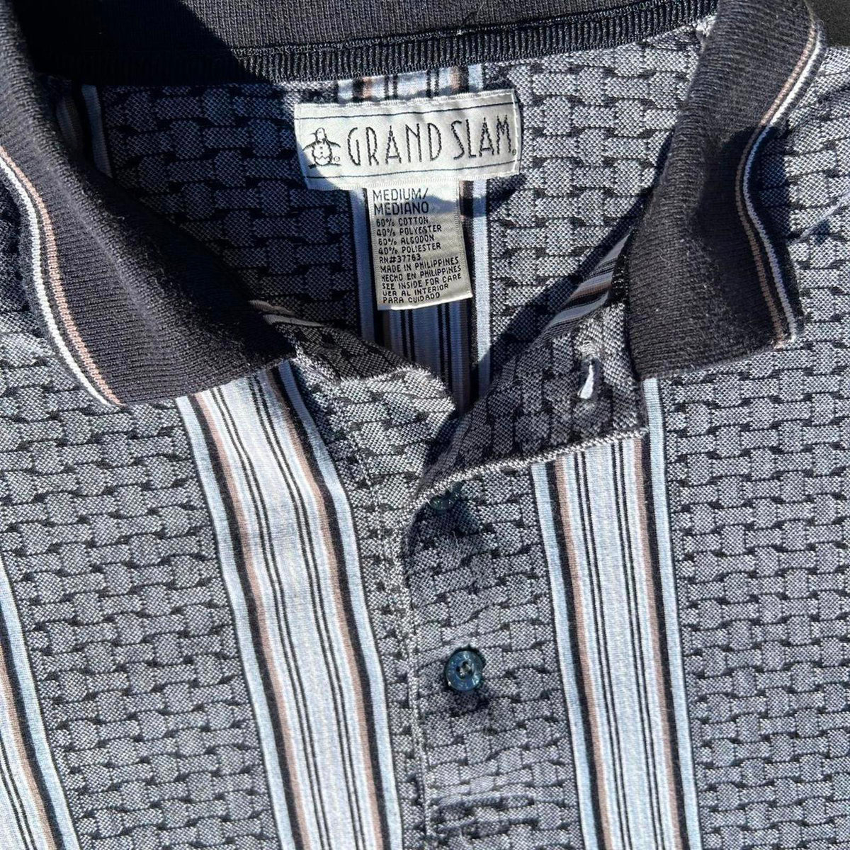 Neo-Vintage Y2K Vertical Stripe + Pattern Polo