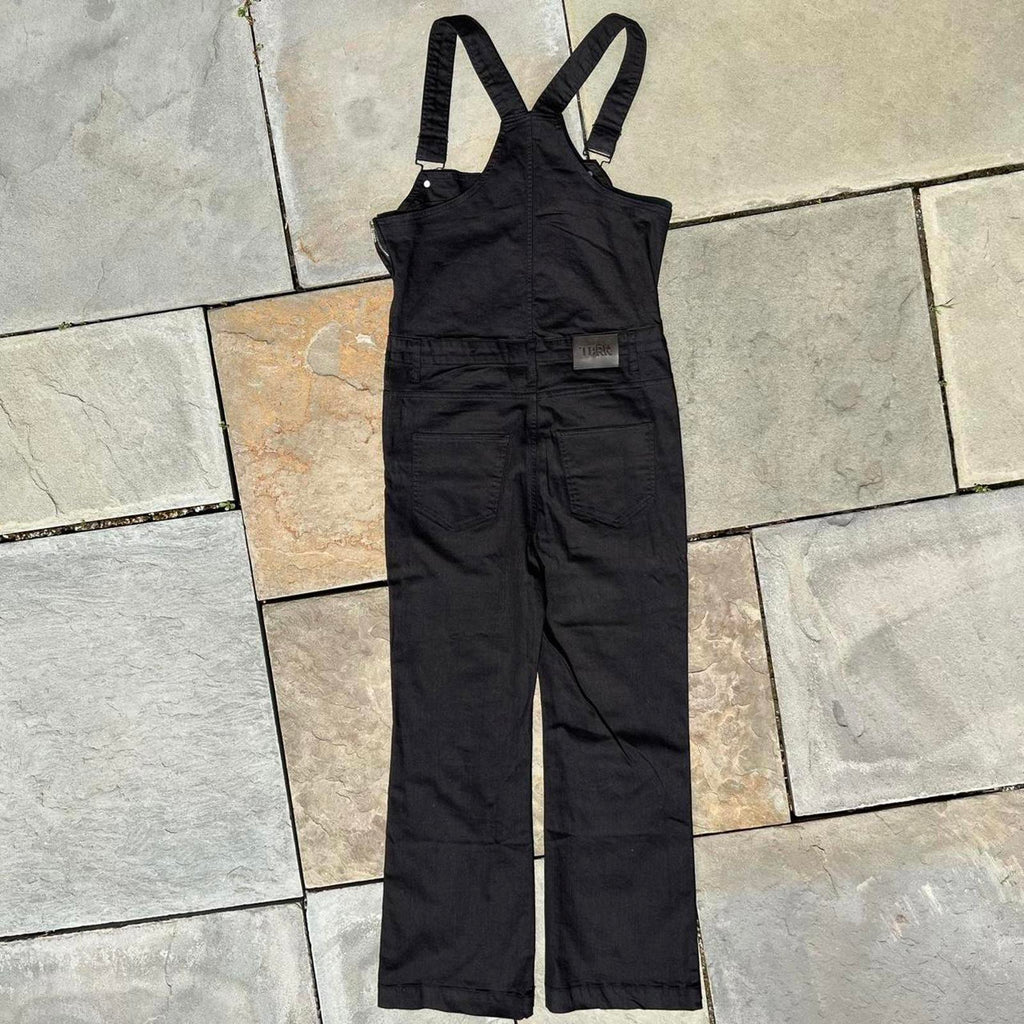 NWT Designer Black Denim Overalls
