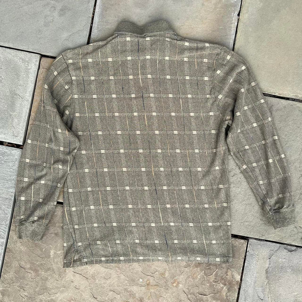 Neo-Vintage 90s Plaid Pattern Rugby Polo