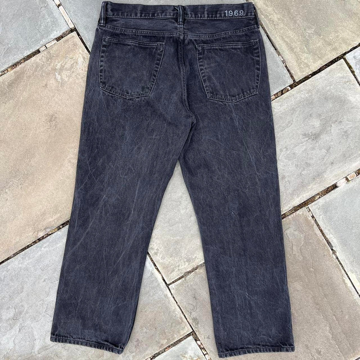 Y2K Faded Black Distressed Washed Jeans