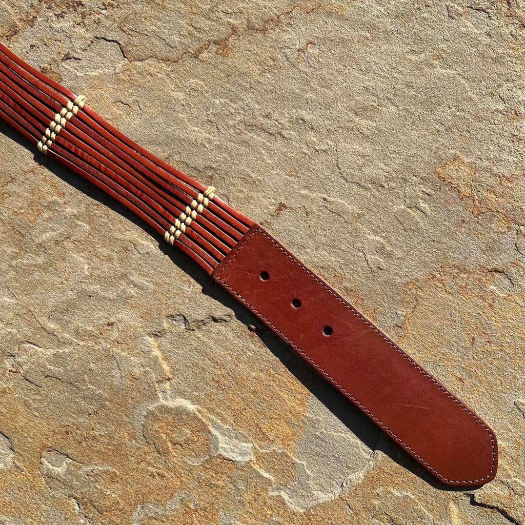 Brown Leather Lace Boho Belt
