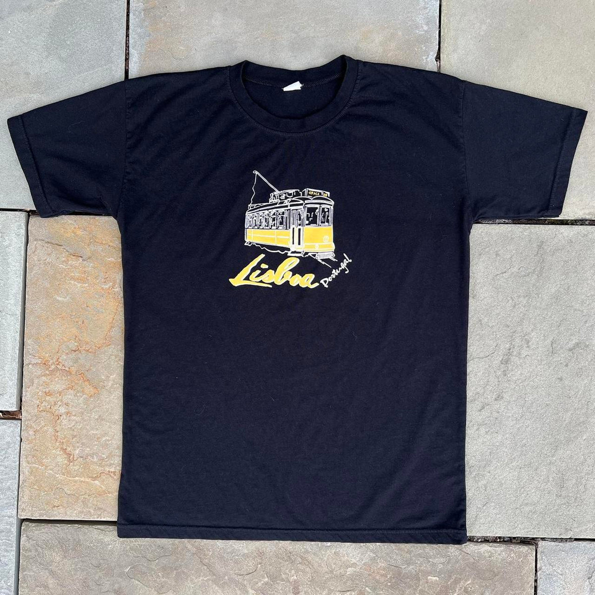 Neo-Vintage Y2K Lisbon Portugal Trolley Tram Graphic T-shirt