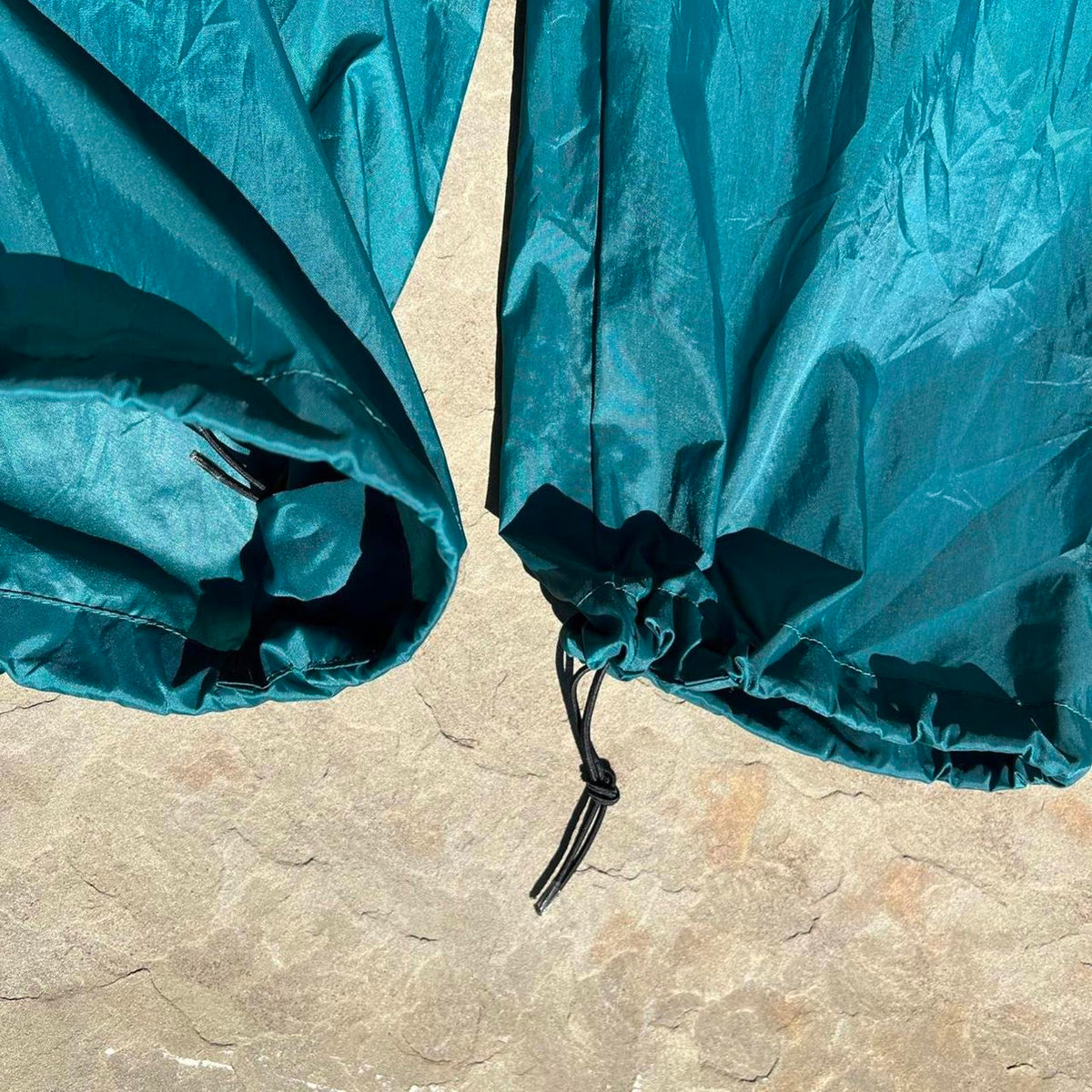 Y2K Turquoise + Purple Trim Gorpcore Rain Pants
