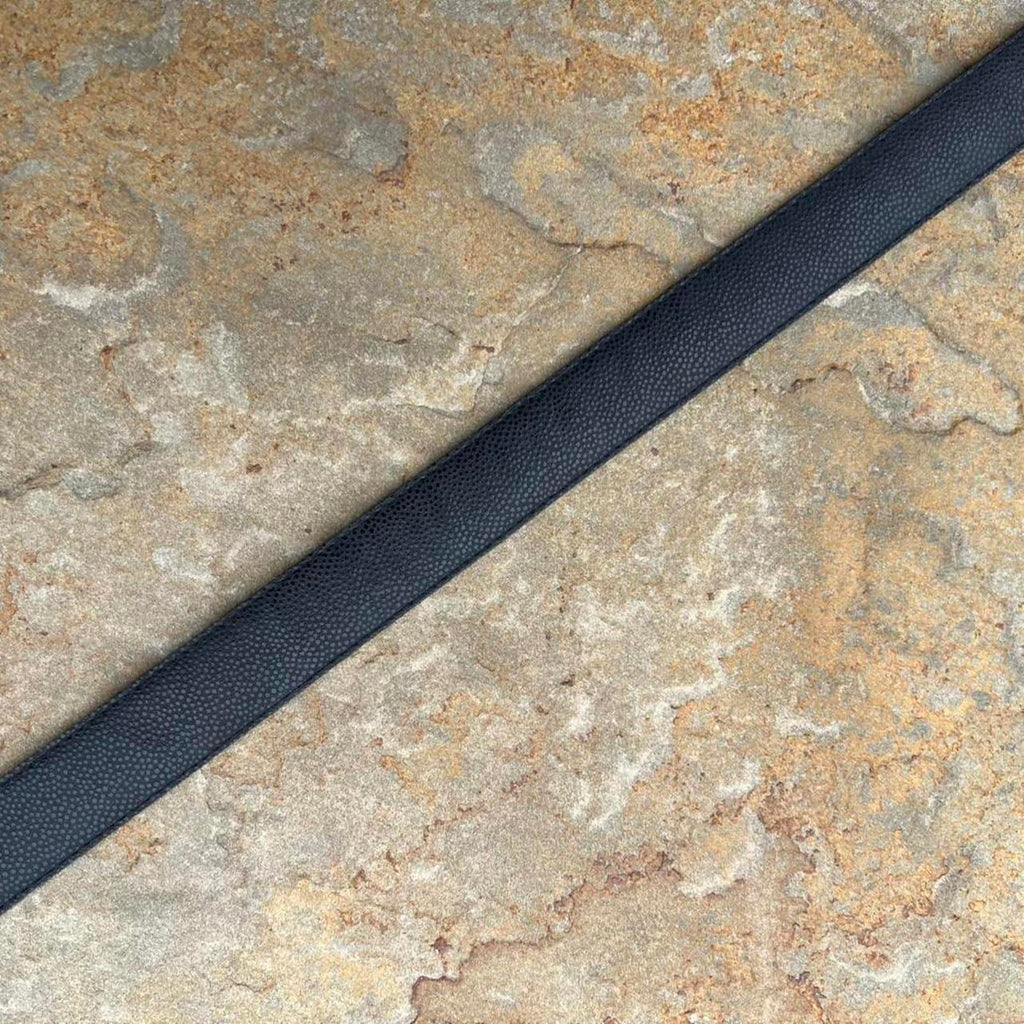 Vintage 80s Black Embossed Faux Leather Belt