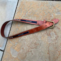 Y2K Nautica Brown Leather Flag Taping Belt