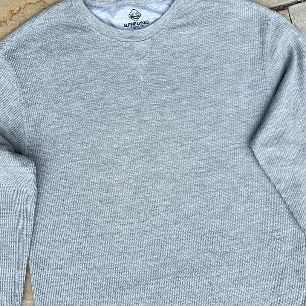 Grey Heather Waffle Knit Thermal