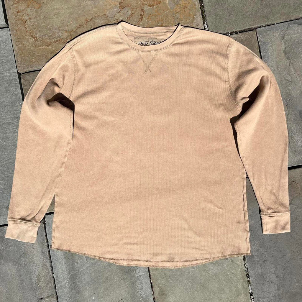 Neo-Vintage Y2K 2006 Tan Texture Knit Long Sleeve