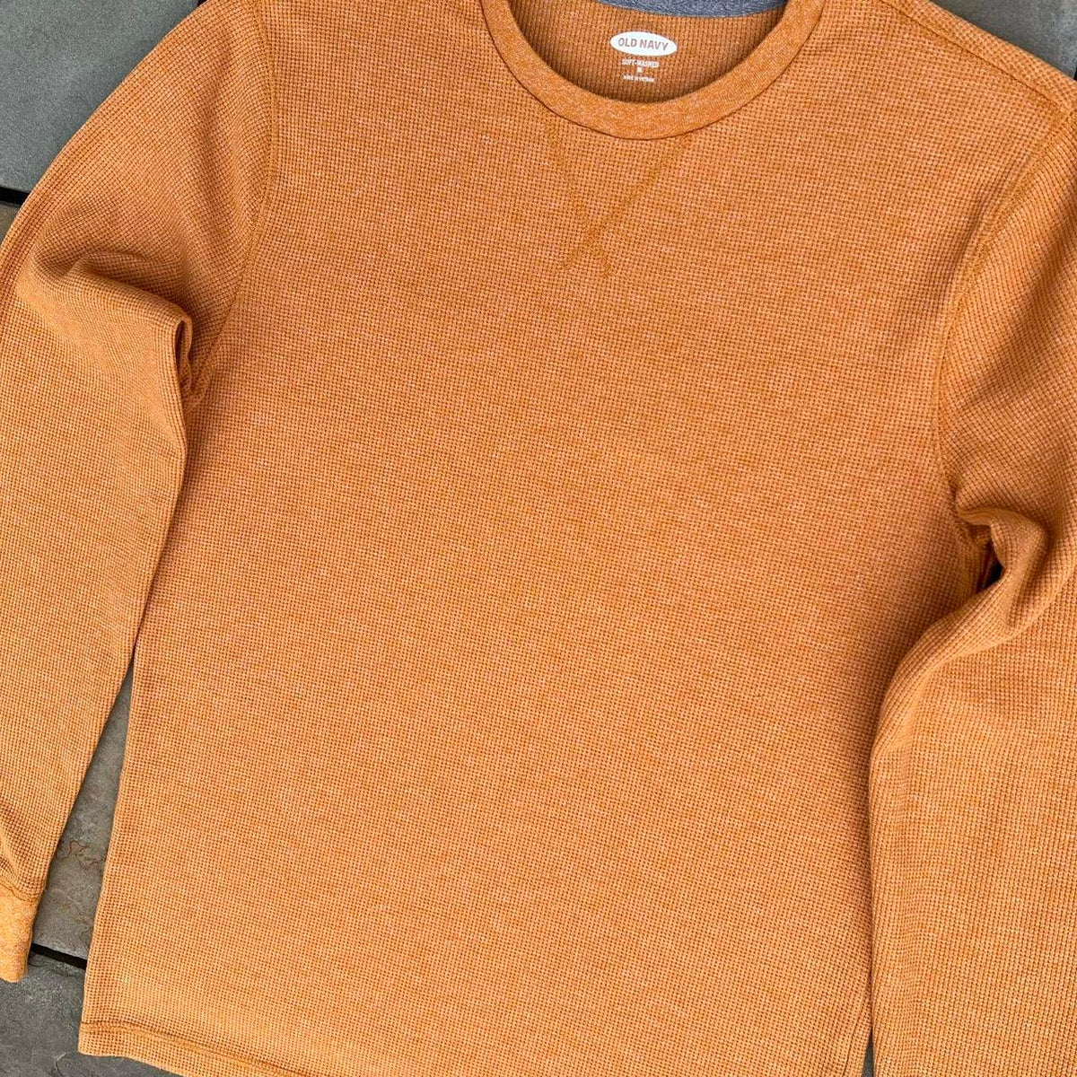 Orange Waffle Knit Thermal