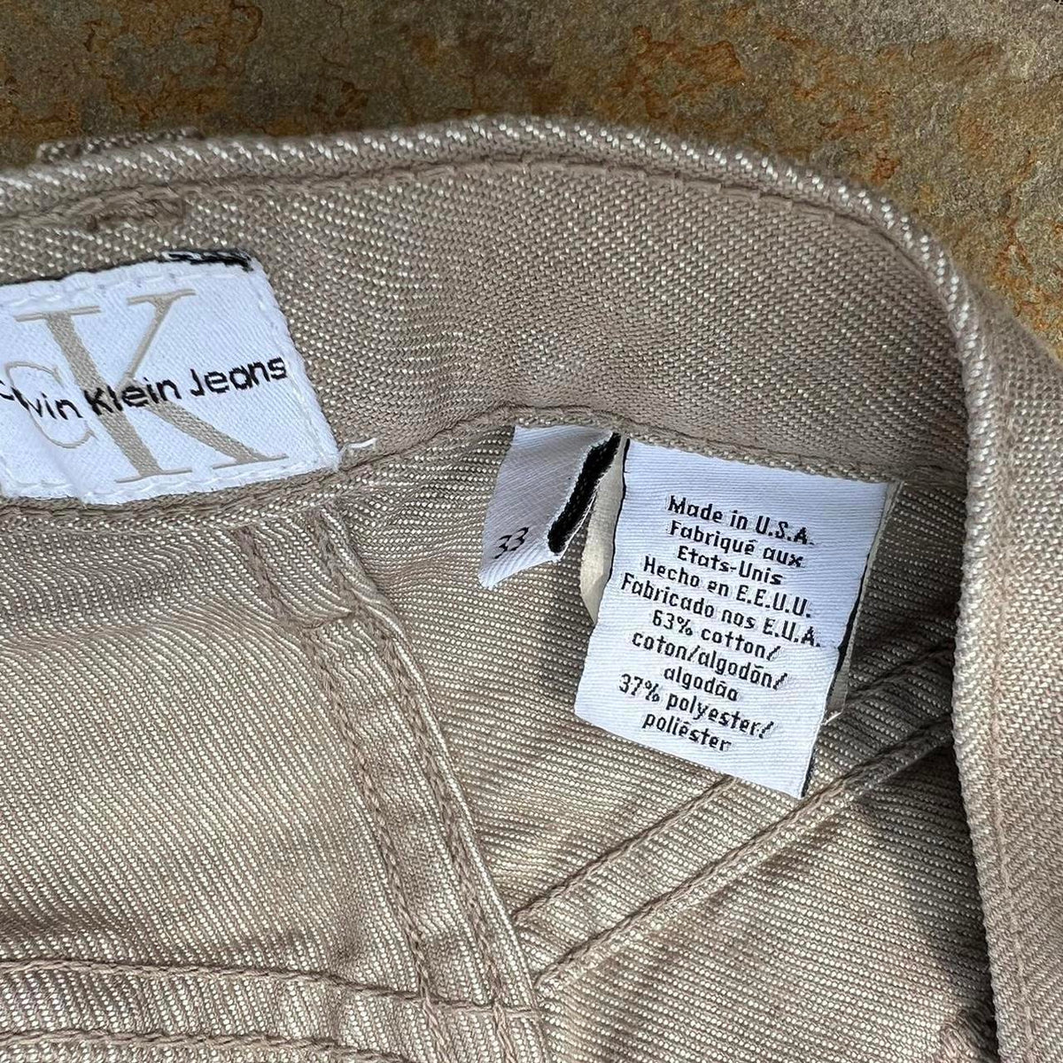 Vintage 90s Calvin Klein Tan Jeans Made in USA