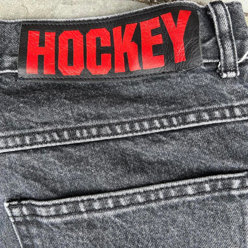 Hockey Double Knee Black Washed Denim Jeans