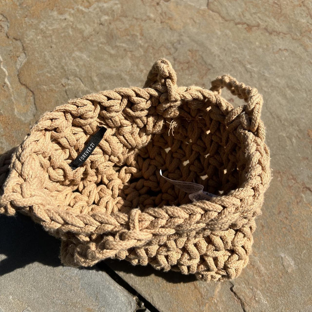 Forever 21 Tan Thick Braid Knit Small Shoulder bag