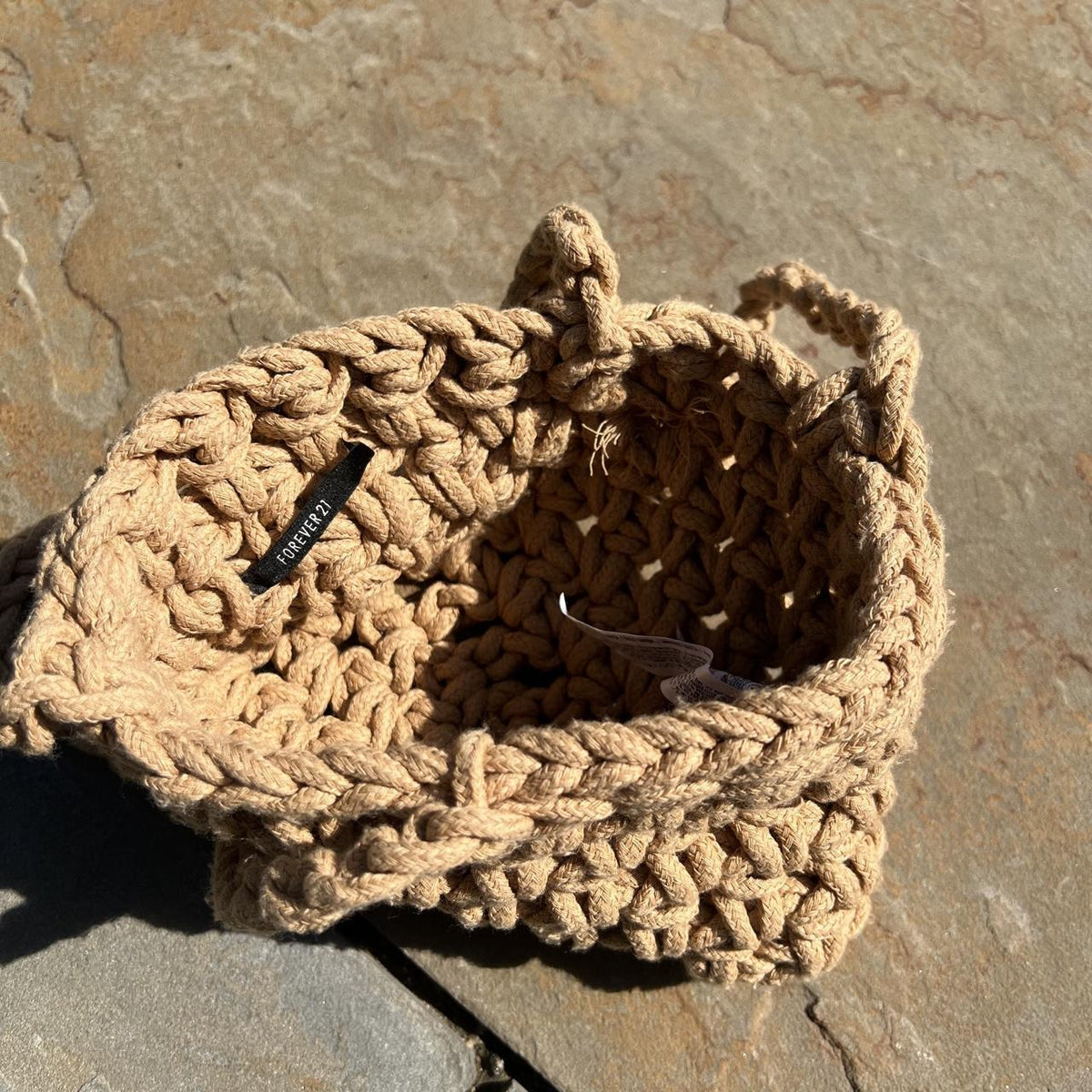 Forever 21 Tan Thick Braid Knit Small Shoulder bag