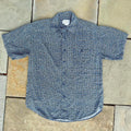 Vintage 90s Blue Square Pattern Club Shirt