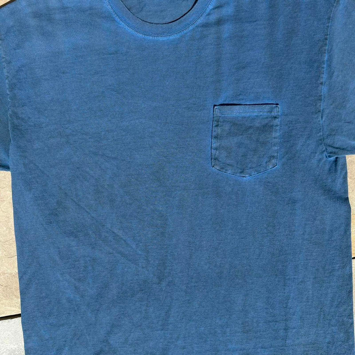 Vintage 90s Garment Overdyed Black Blue Pocket T-Shirt