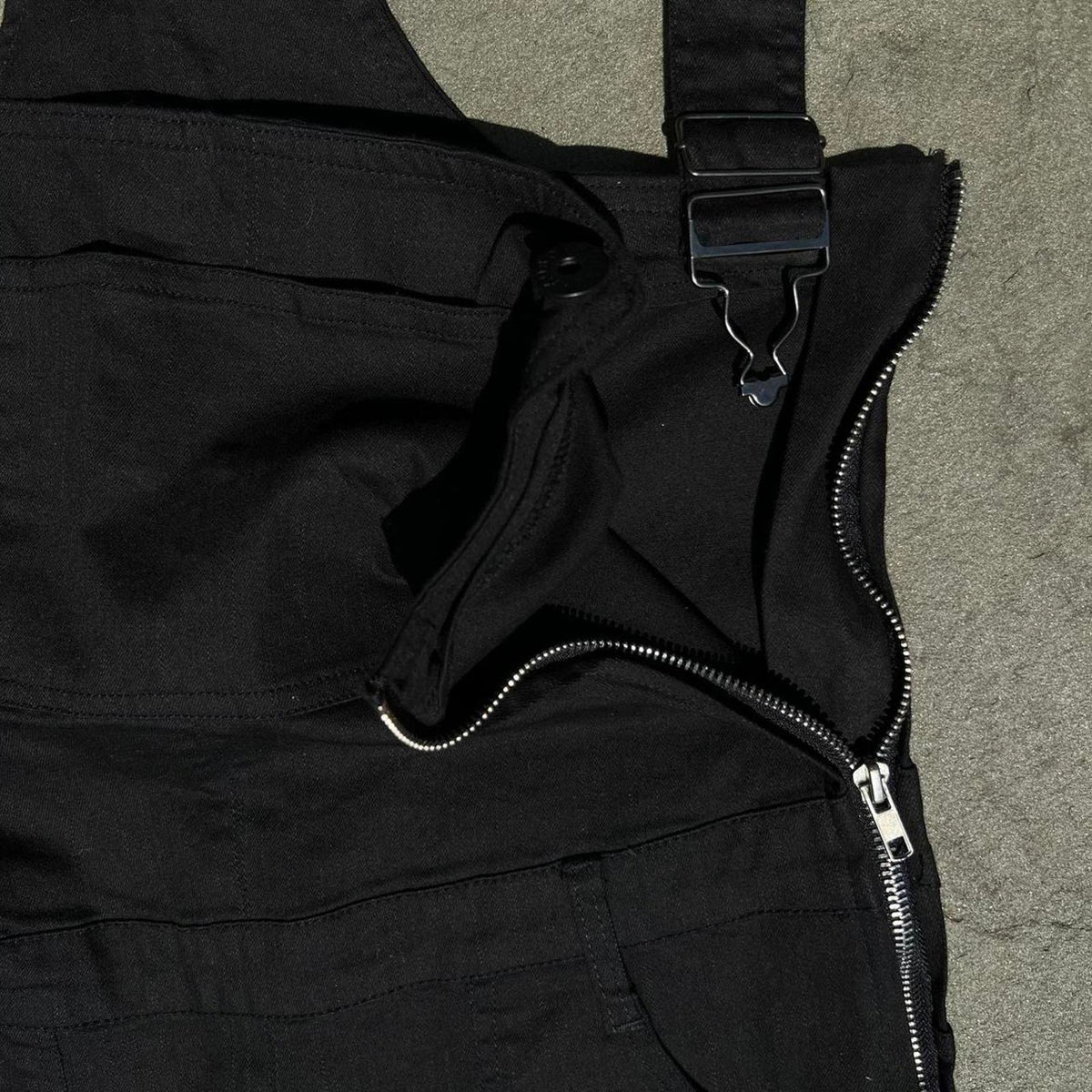NWT Designer Black Denim Overalls