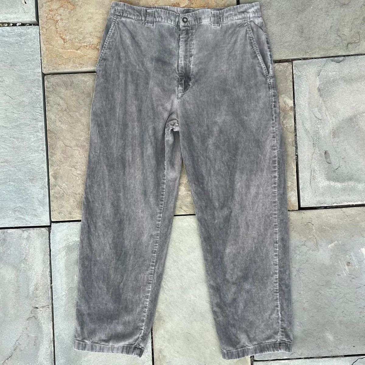 Neo-Vintage Y2K Grey Overdye Corduroy Pants