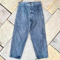 Stussy Blue Garment Dye Canvas Volume Pleated Trousers Pants