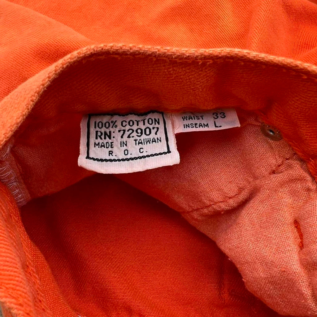 Neo-Vintage 90s Orange Denim Pleated Jeans