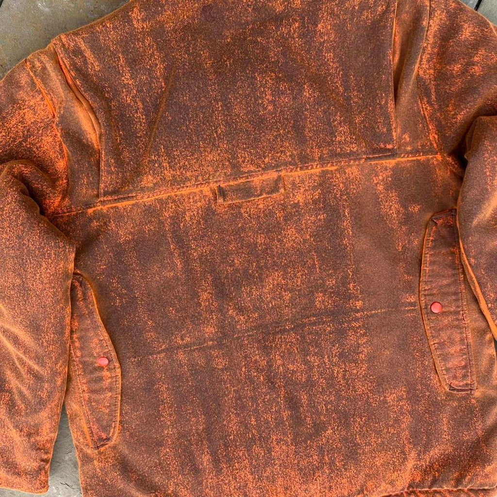 Vintage 80s Pigment Painted 2-way Zipper Coat Made in USA