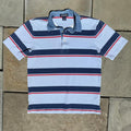 Neo-Vintage Y2K Denim Collar Blue Striped Polo