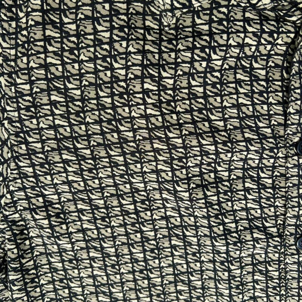 Neo-Vintage Y2K Camo Grid Pattern Club Shirt