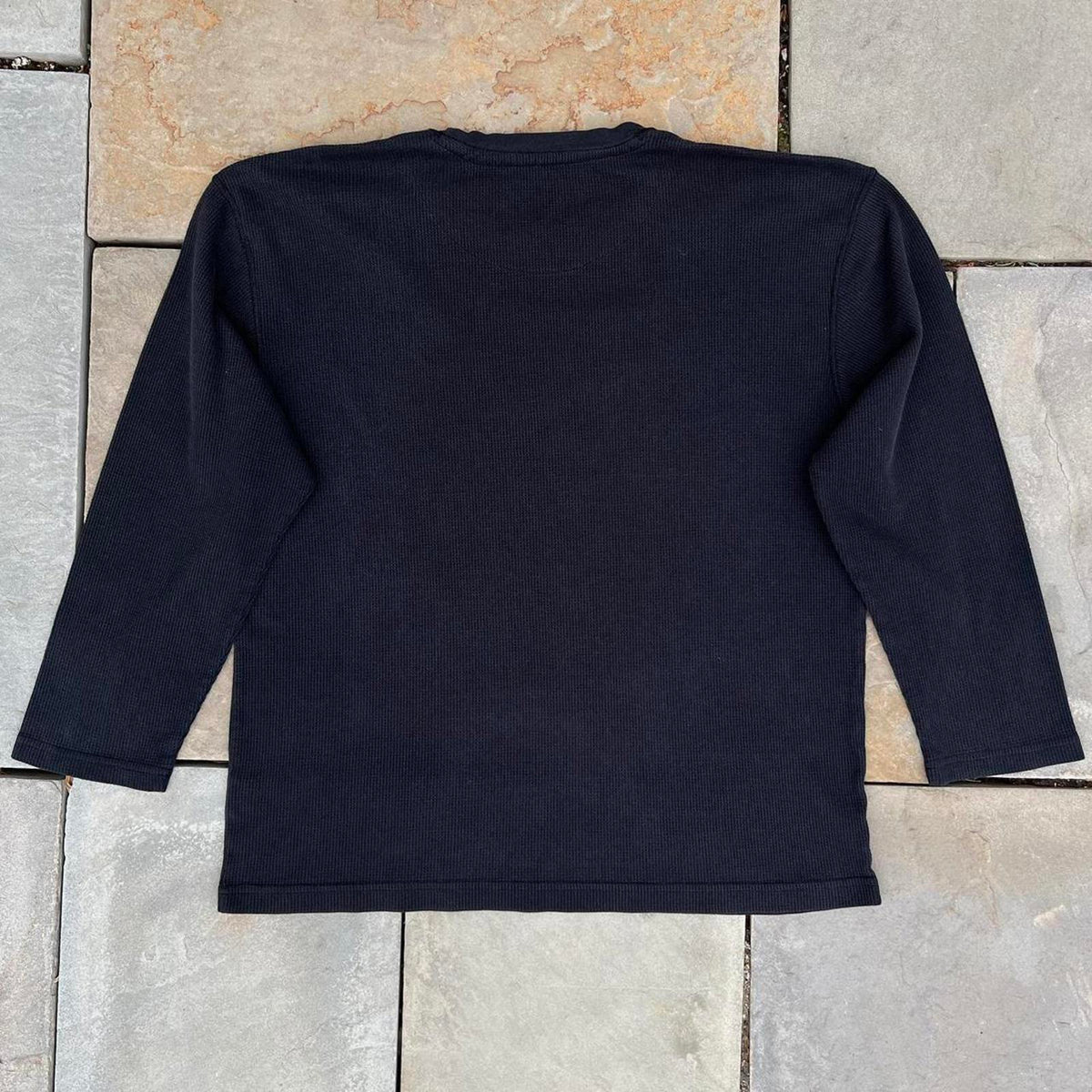 Y2K Chaps Black Waffle Knit Thermal