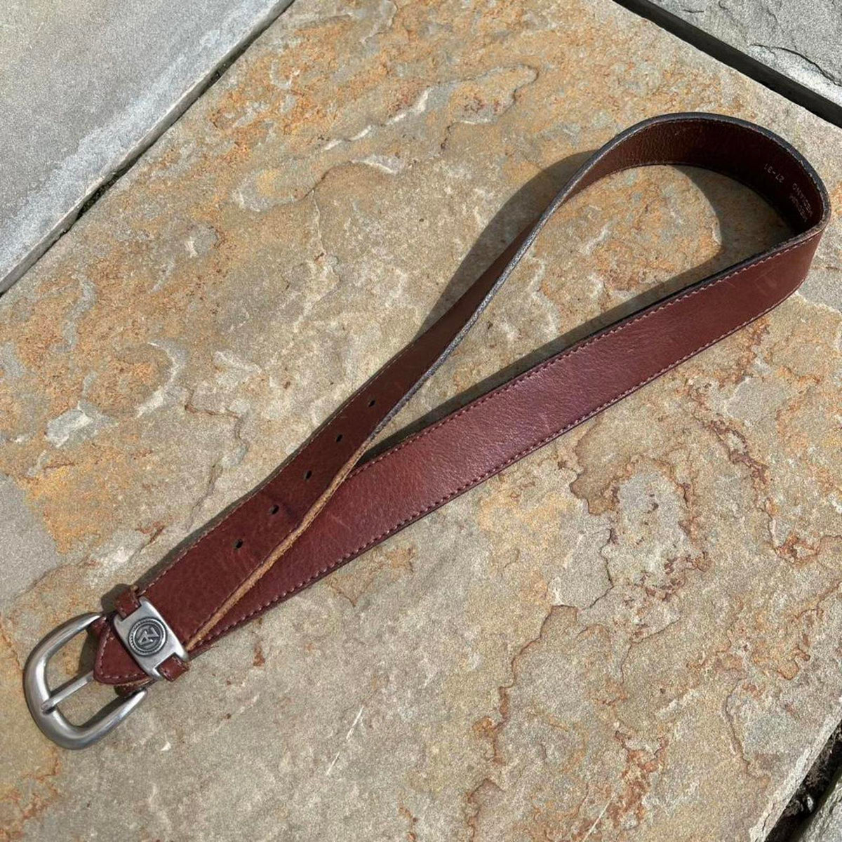 Y2K Brown Leather Belt Made in USA