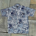 Vintage 90s Trompe L’oeil Jeans Pattern Club Shirt