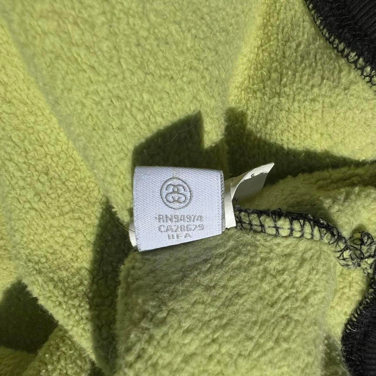 Stussy Rare Skull + Bones Pattern Hoodie Highlighter Yellow