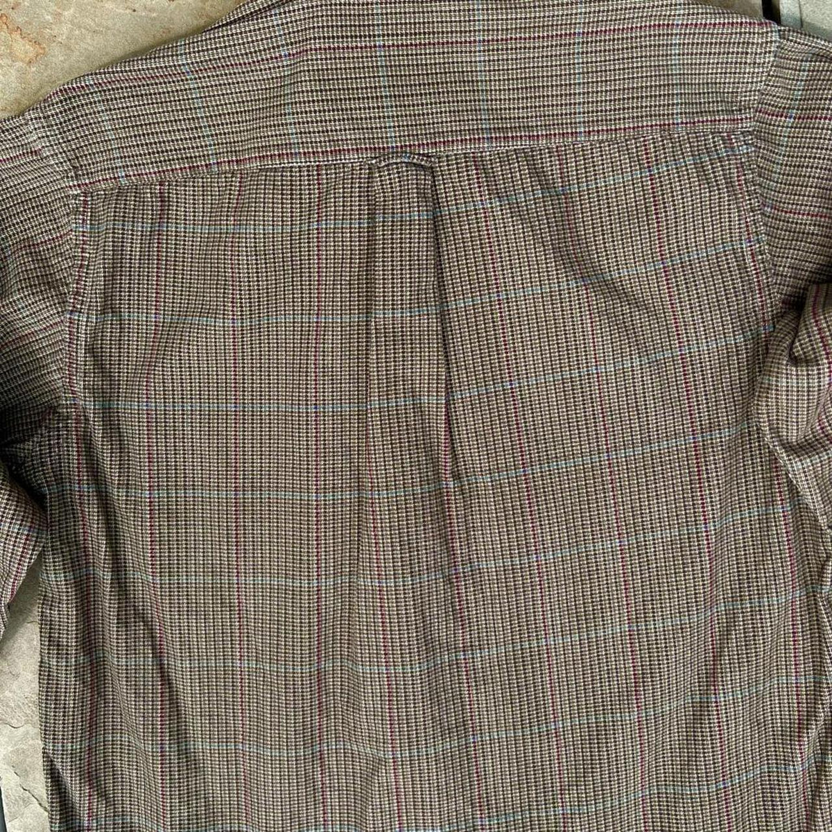 Neo-Vintage 90s Corduroy Houndstooth Plaid Button Down Shirt