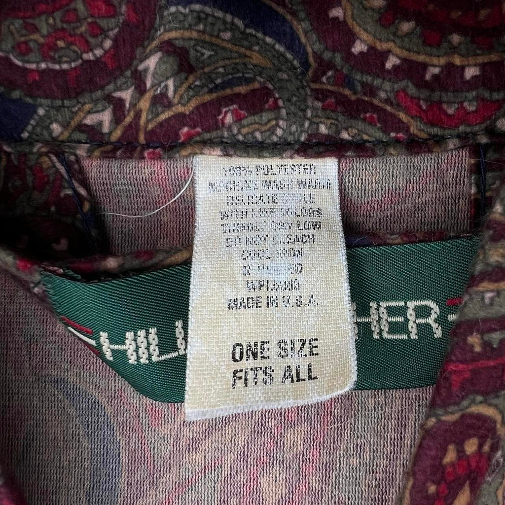 Vintage 90s Burgundy Paisley Robe Made in USA