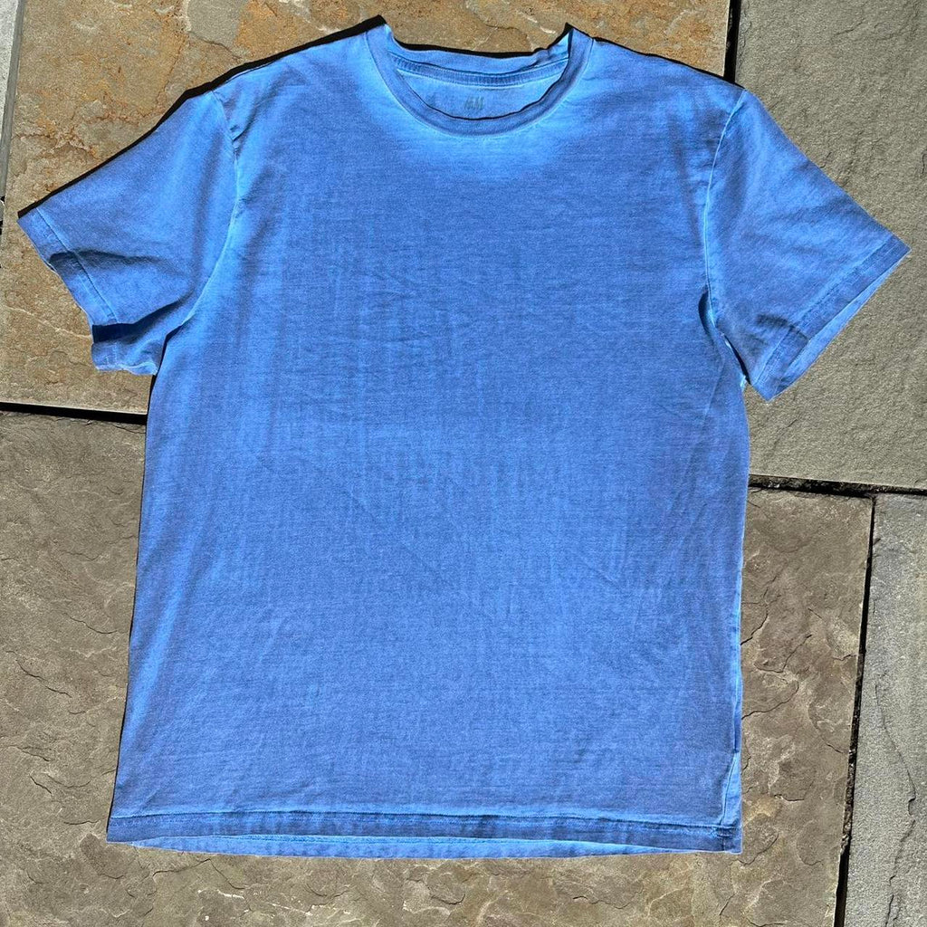 Reworked Overdyed Blue Garment Dyed T-Shirt